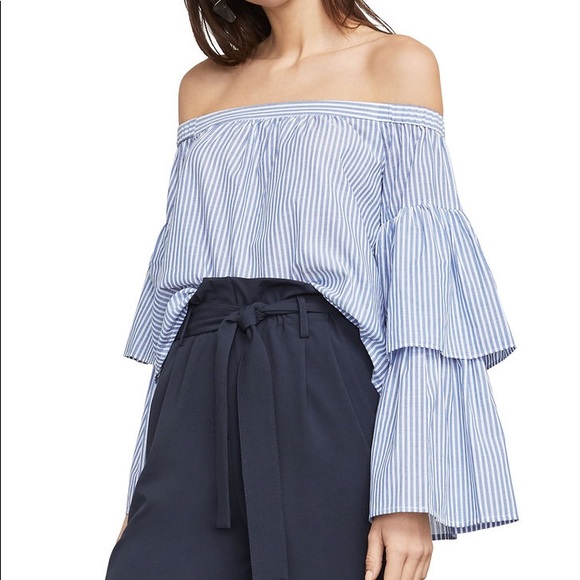 BCBGMaxAzria Tops - NWT BCBGMAXAZRIA striped off shoulder callison top